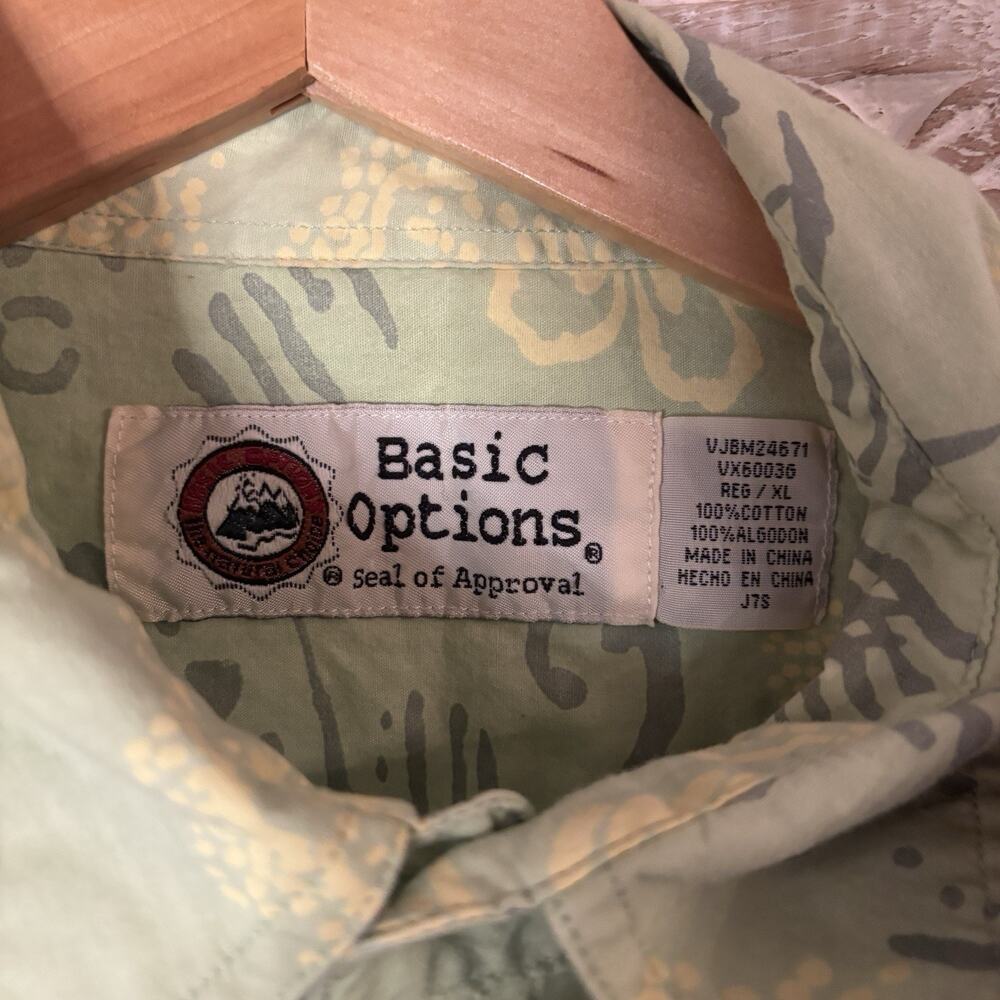 Basic Options Men's Xl Button Front Collared Pock… - image 5